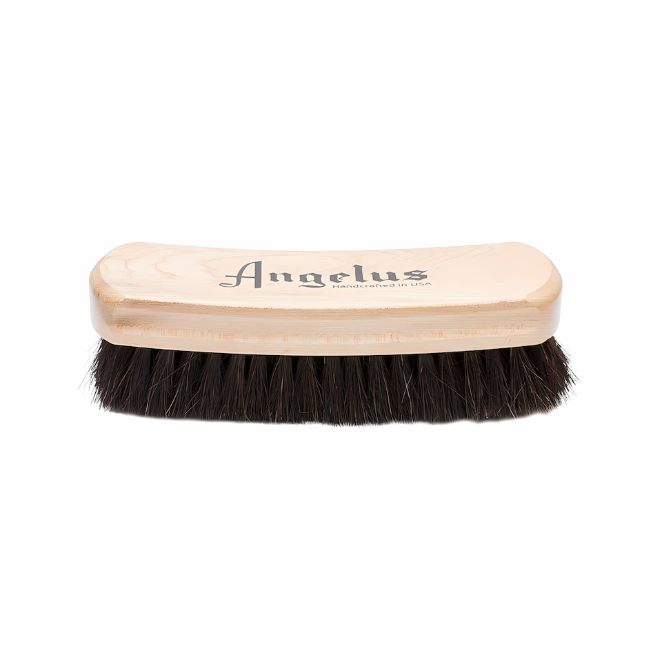 Angelus Horsehair Rocker Brush - Curved for Boots 6.75 Inch | Black
