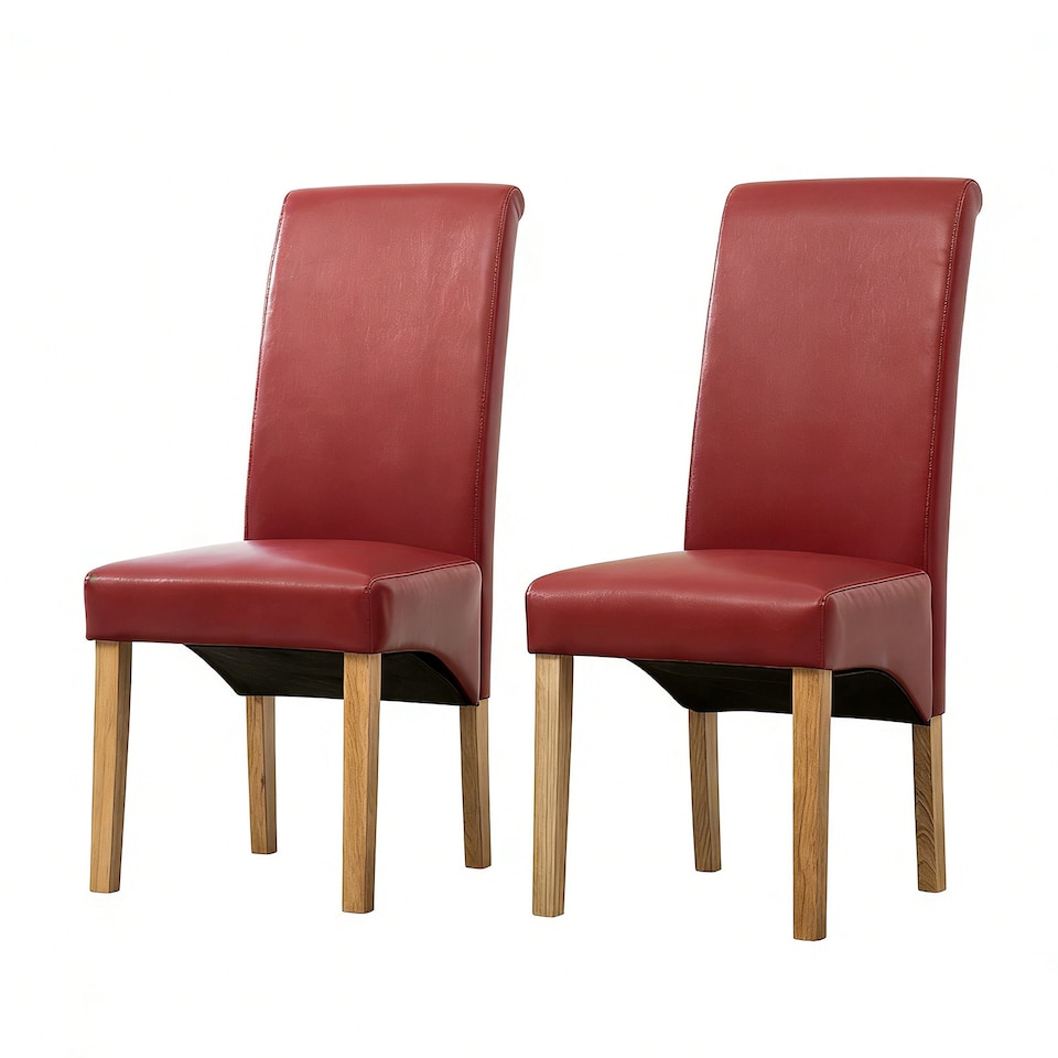 image 1 of MCC Direct Deluxe High Back Leather Dining Chairs Red
