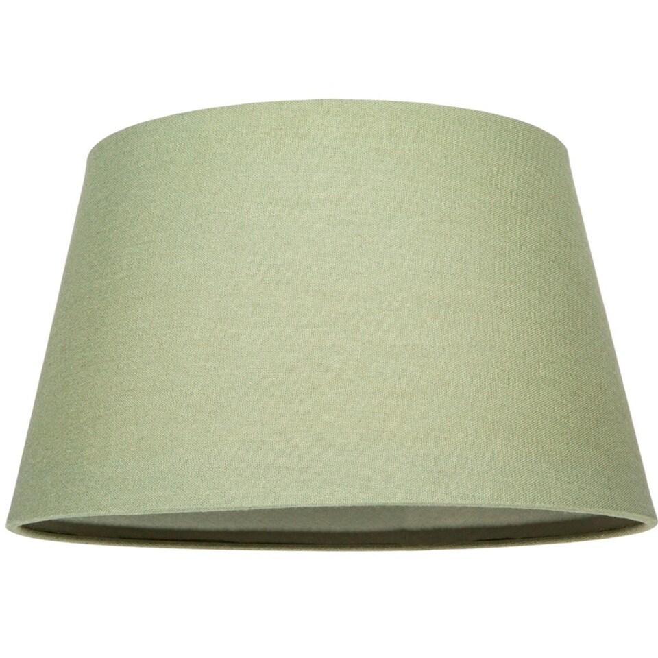 image 1 of Traditional 14 Inch Olive Green Linen Drum Table/Pendant Lampshade 60w Maximum | Green