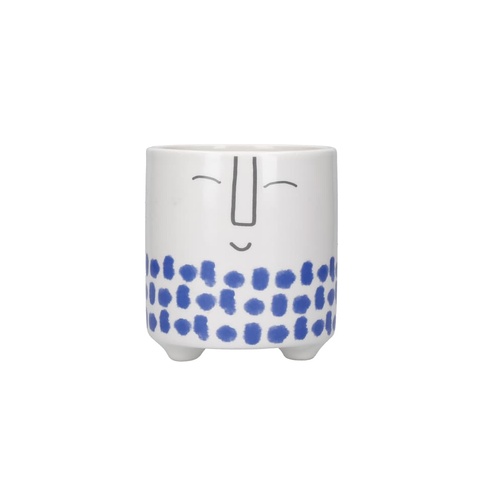 image 1 of KitchenCraft Happy Face Indoor Plant Pot for Herbs or Cacti