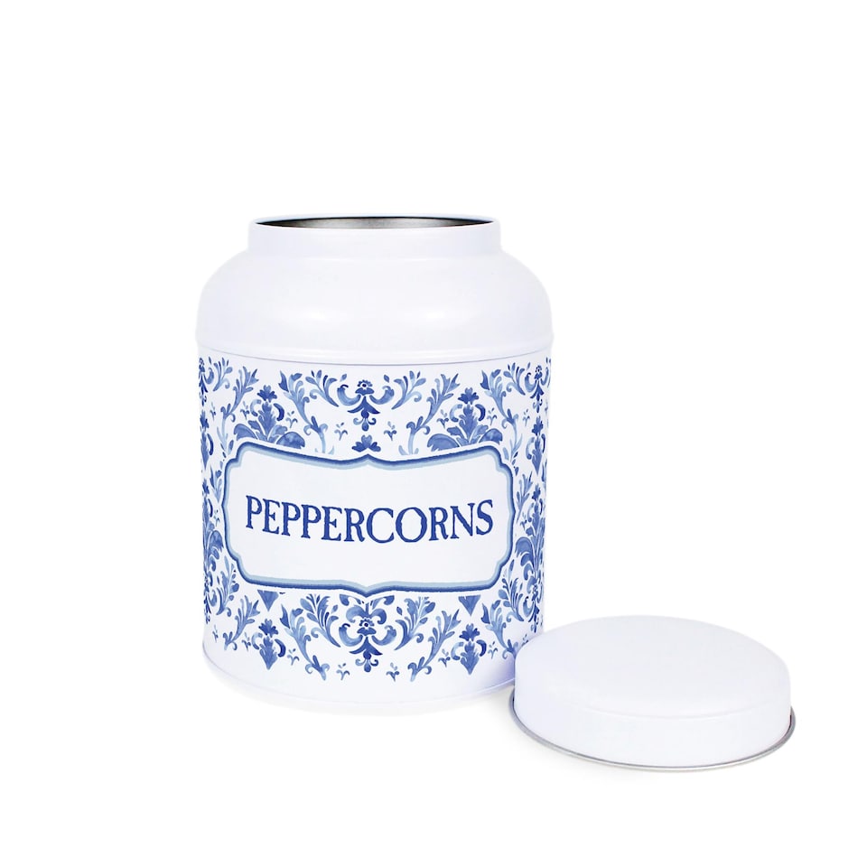 image 1 of Oriental Ink Peppercorn Canister - Small Domed Lid Kitchen Storage Jar