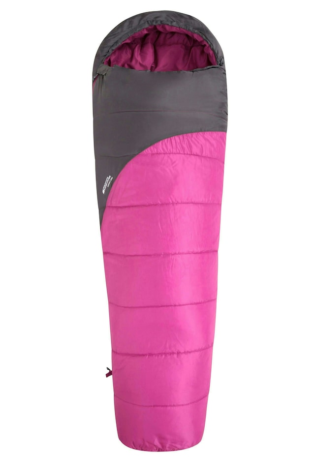 image 1 of Mountain Warehouse Summit Sleeping Bag Adult Mummy Camping Hiking Winter Warm Left Handed Zip - Regular Length (200cm) | Pink | Fuschia