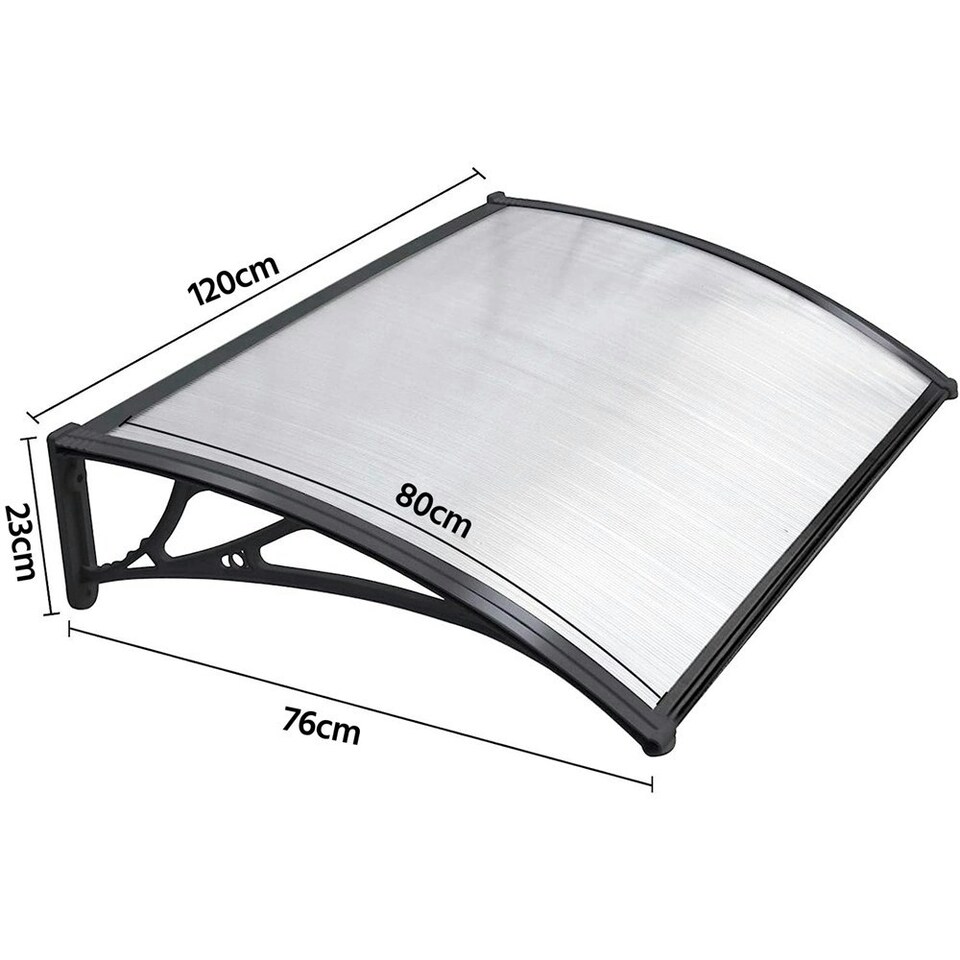 image 1 of Yaheetech 120 cm x 76 cm Front Door Canopy Outdoor Awning Black White