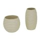 image 3 of Pallida Ridged Pot Vase - Ceramic - L27 x W27 x H23 cm - White White