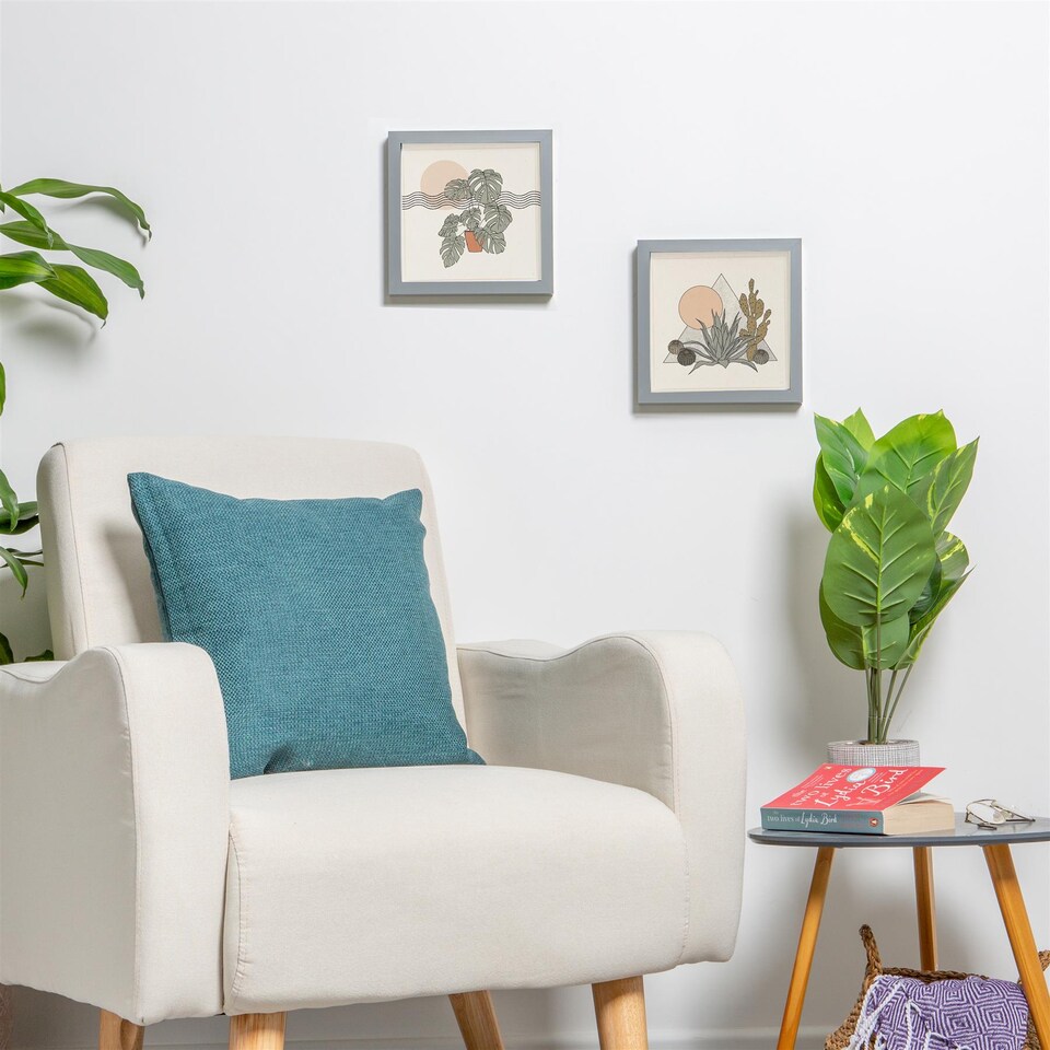 image 1 of Nicola Spring 8 x 8" Photo Frame - Grey - 3D Photo Frame Picture Frame Box Portrait Display Case (22.5 x 22.5cm)