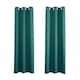 image 1 of Teal Blackout Curtains - Eyelet Thermal Curtain  - 46 x 72 Inch Drop - 2 Panel | Blue | One Size