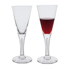 Goblets: 2 x Sharon by Dartington Crystal Wine/Water Goblets Clear