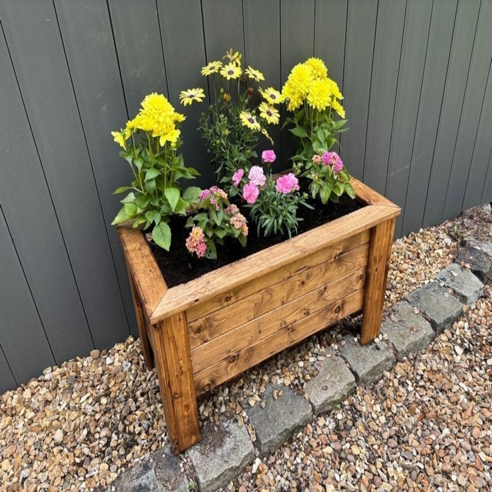 image 1 of Prestbury Raised Rectangular Large Trough - Timber - L41 x W83 x H42 cm Brown