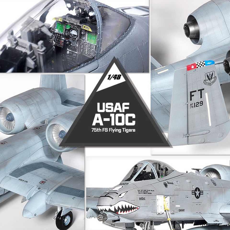 image 1 of Academy USAF A-10C 75th FS Flying Tigers Military Aircraft Model Kit Scale 1-48