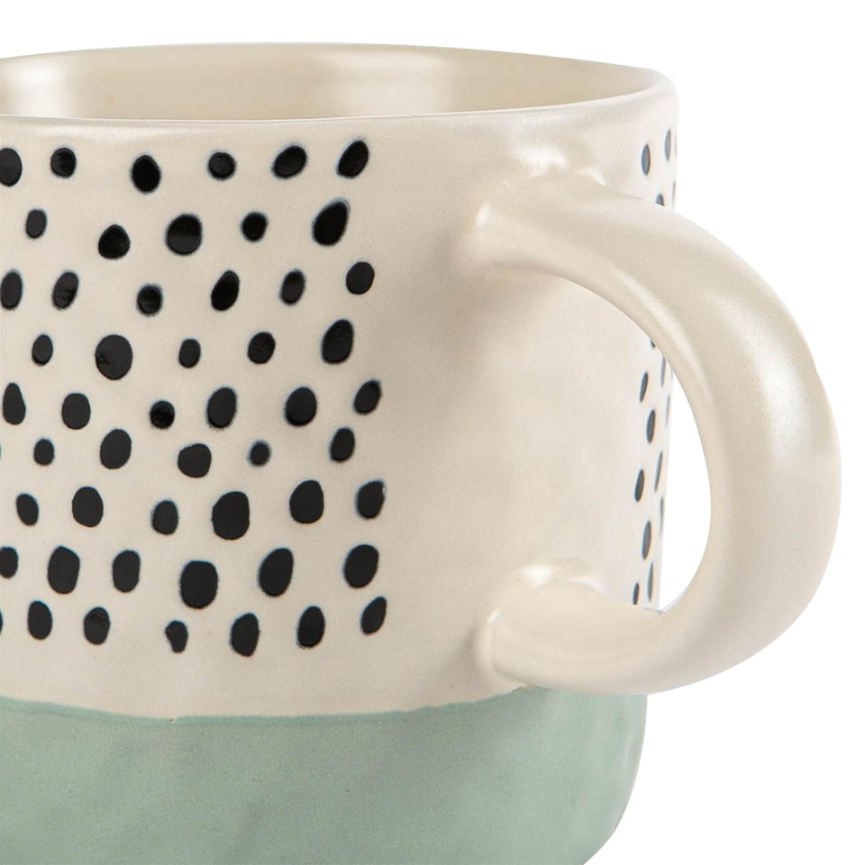 image 1 of Nicola Spring Ceramic Dipped Dots Coffee Mugs - 385ml - 4 Colours | Multi | 4 Colours | 4