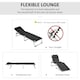 image 5 of Outsunny Folding Outdoor Reclining Sun Lounger Chair Aluminium Frame Black