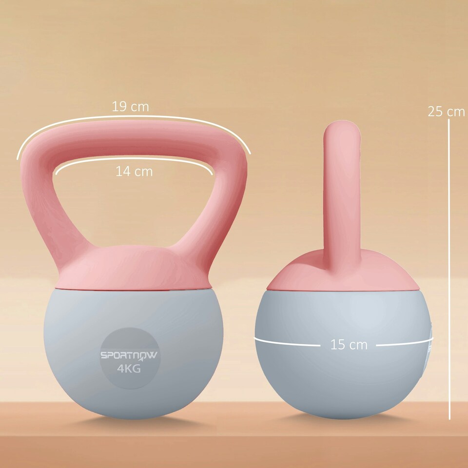 image 1 of SPORTNOW Kettlebell with Soft Body and Non-Slip Handle | Multi | 4