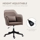 image 5 of Vinsetto Microfiber Office Chair, Desk Chair, Makeup Vanity Chair with Massage Lumbar Pillow and Rolling Wheels for Bedroom and Home, Brown