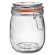 image 4 of Argon Tableware 3x Glass Storage Jar & Labels Set - 750ml 4 Colour Seals Airtight Kitchen Storage Container Preserving Jar