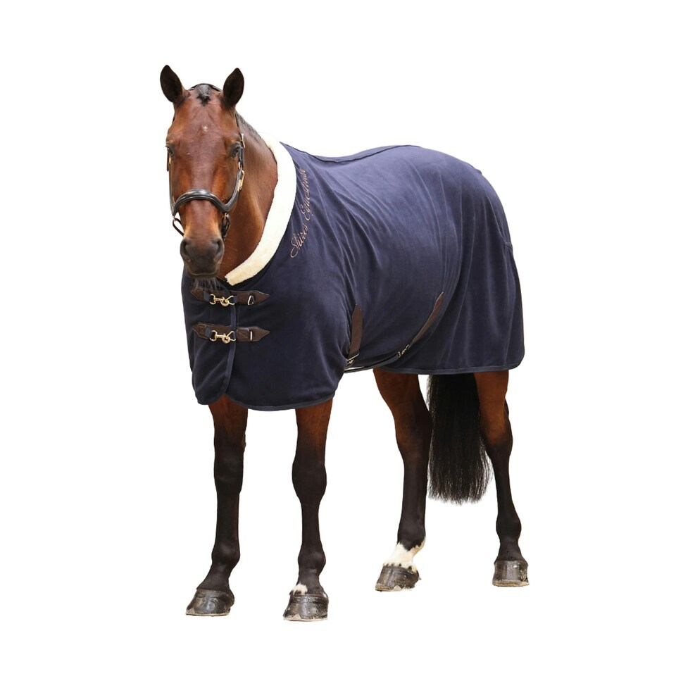 Shires Deluxe Standard-Neck Fleece Horse Rug - Navy - 5´ 9"