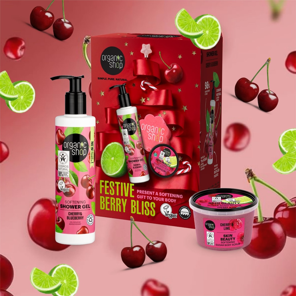 image 1 of Organic Shop Festive Berry Bliss Body Care Gift Set 280ml/100ml