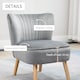 image 5 of HOMCOM Velvet Accent Chair Occasional Tub Seat Padding Curved Back with Ottoman Wood Frame Legs Home Furniture Light Grey