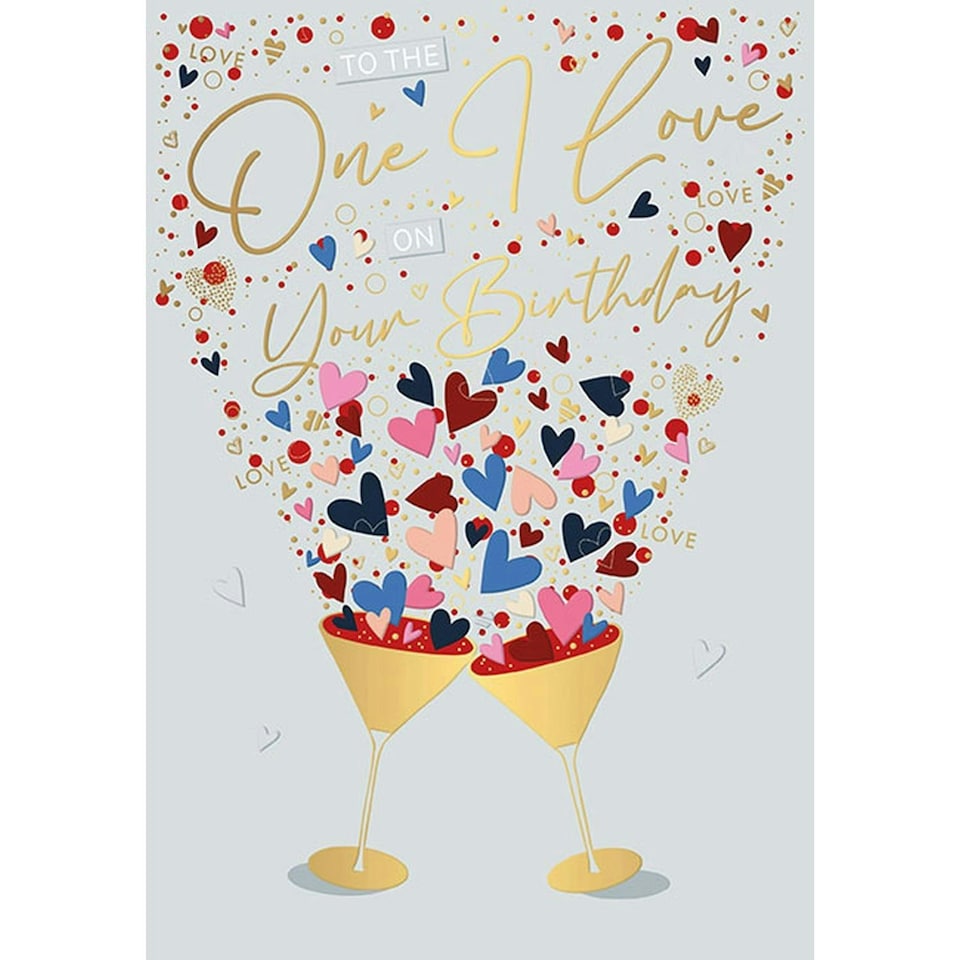 Words 'n' Wishes Traditional Birthday Card One I Love, One I Love Card for Him / Her , Multi-Coloured 23.5 x 16.5 cms