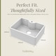 image 5 of Fireclay 1 Bowl Butler Kitchen Sink Tap Ledge Overflow Tap Hole 595mm | White | White | 450 x 595 x 220mm | 1