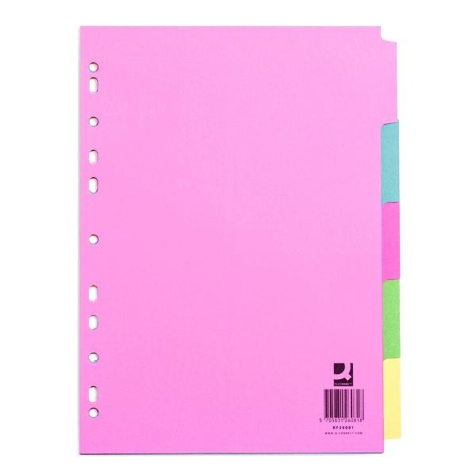 image 1 of A4 5-Part Multi-Punched Subject Divider by Q Connect