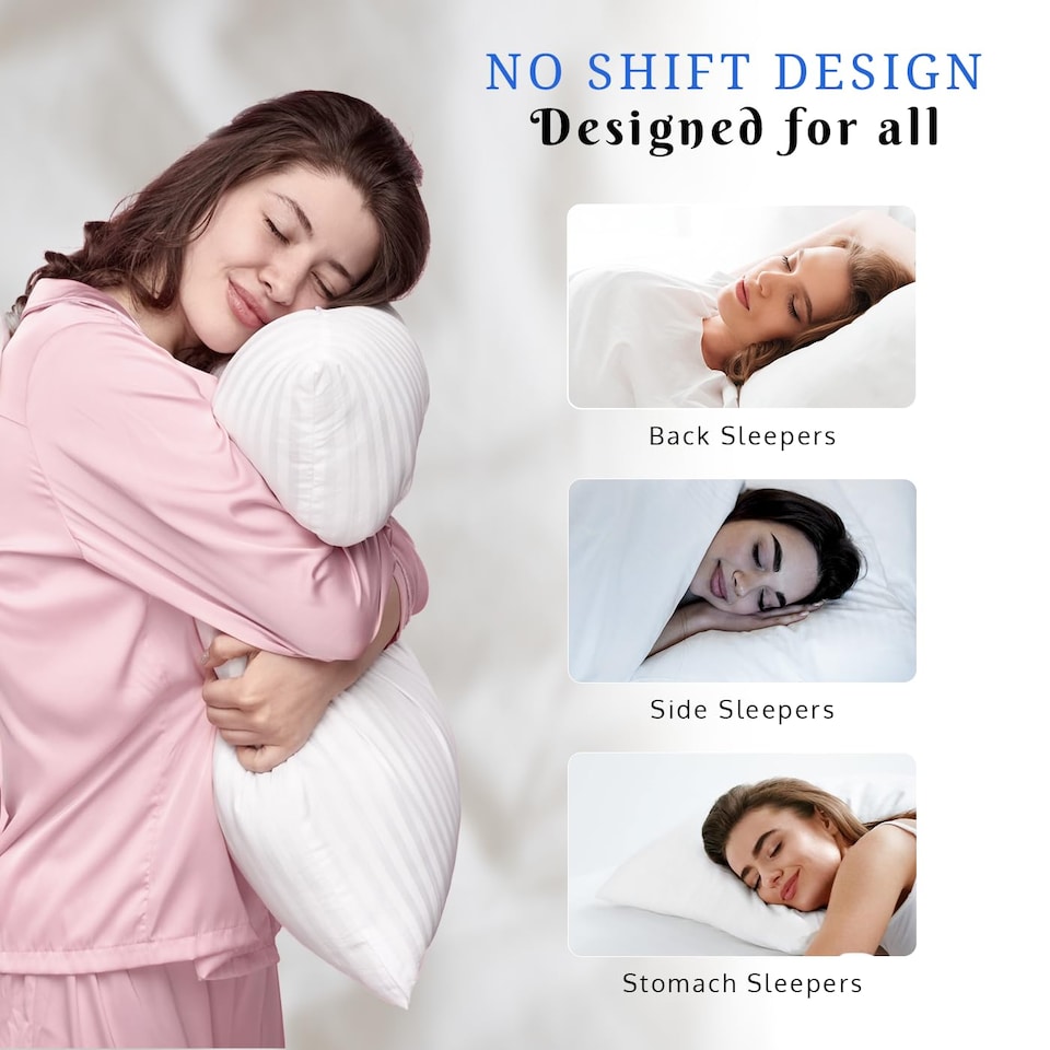 image 1 of Covers&All Down Alternative Pillows Queen Size Set of 2, Pillows For Sleeping, x, White