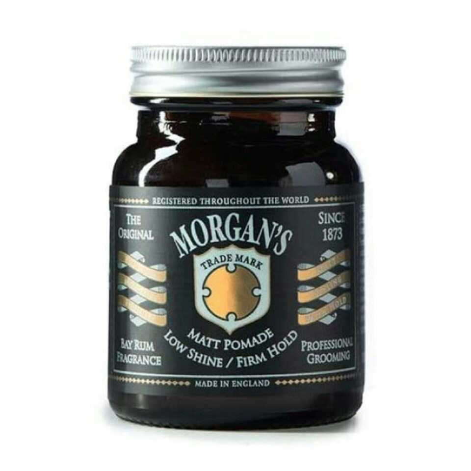 Morgan's Pomade Hair Styling Matt Pomade for Men, Low Shine and Strong Hold Ideal for Pomps, Quiffs and Side Fades, Bay Rum Fragrance 100g
