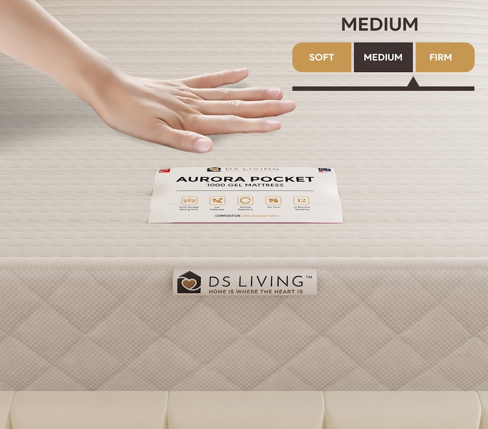 image 1 of Serenity Medium Pocket Sprung Aurora Mattress | Grey