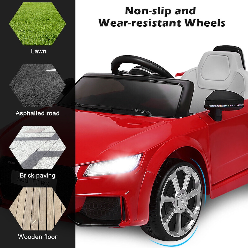 image 1 of COSTWAY 12V Children's car Licensed Audi TTRS Red