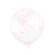image 3 of Clear Biodegradable Latex Balloons With Pink Tissue Confetti - Pack of 6