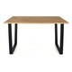 image 3 of Texas Rectangular Dining Table with Metal Legs and 4 Corona Dining Chairs - Antique Waxed Pine/Black Brown