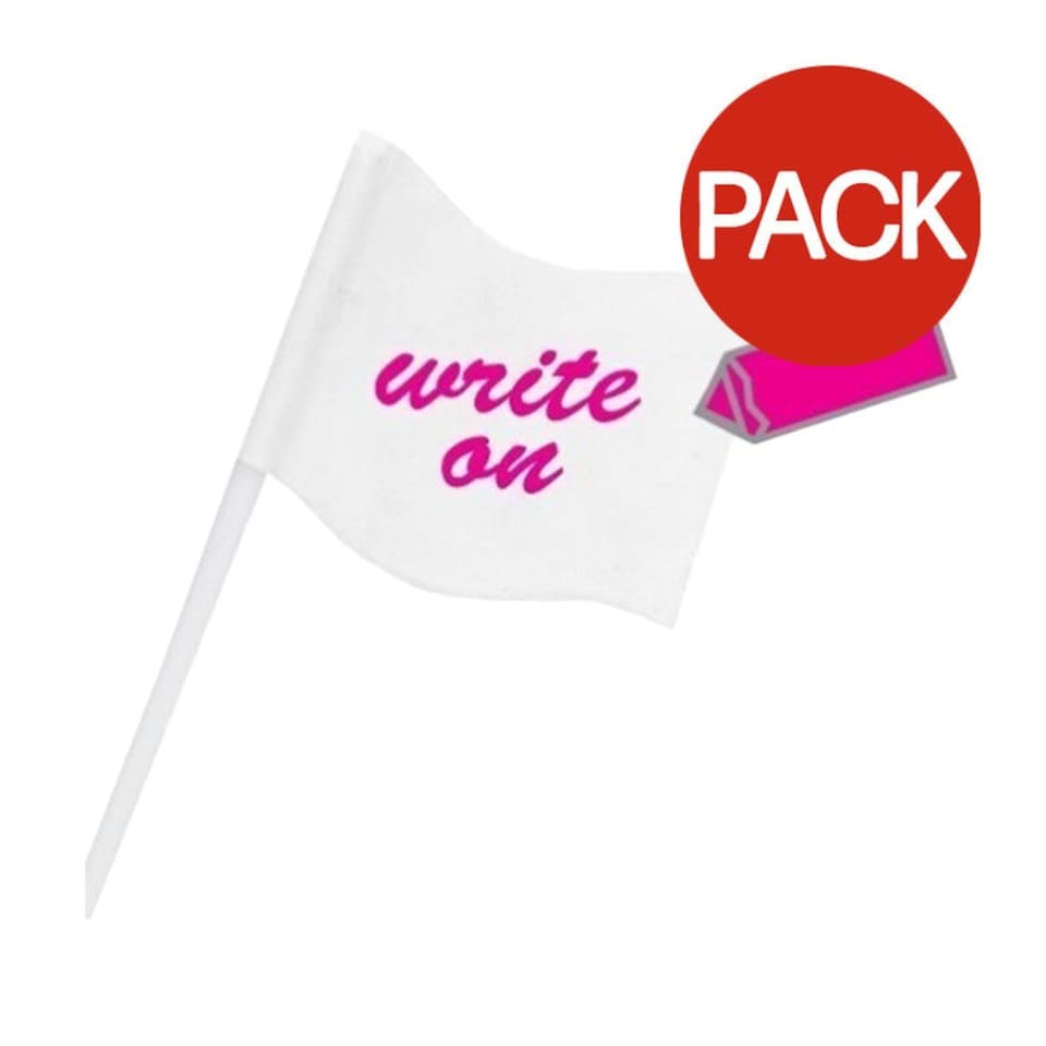 Anniversary House Pick Food Flags (Pack of 12) - White - One Size