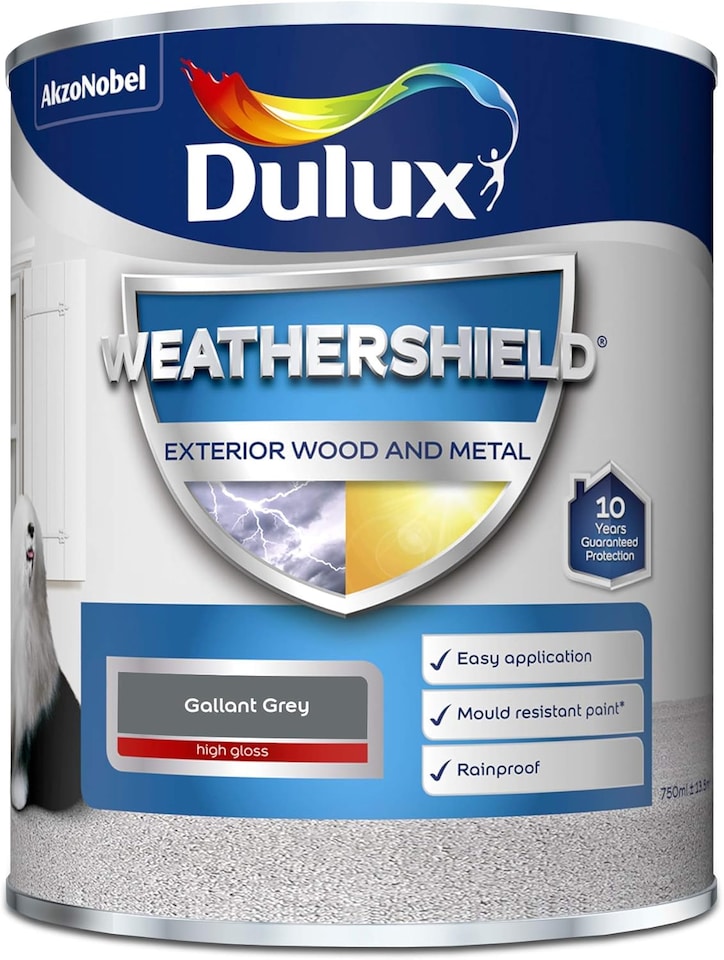 image 1 of Dulux Weathershield Gloss Gallant Grey 750ml