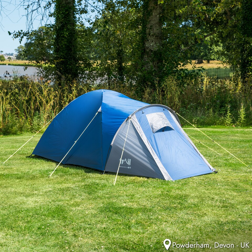 image 1 of Bracken 2 Man Tent With Porch Waterproof at 3000mm HH Camping Festival Trail | Blue | 1