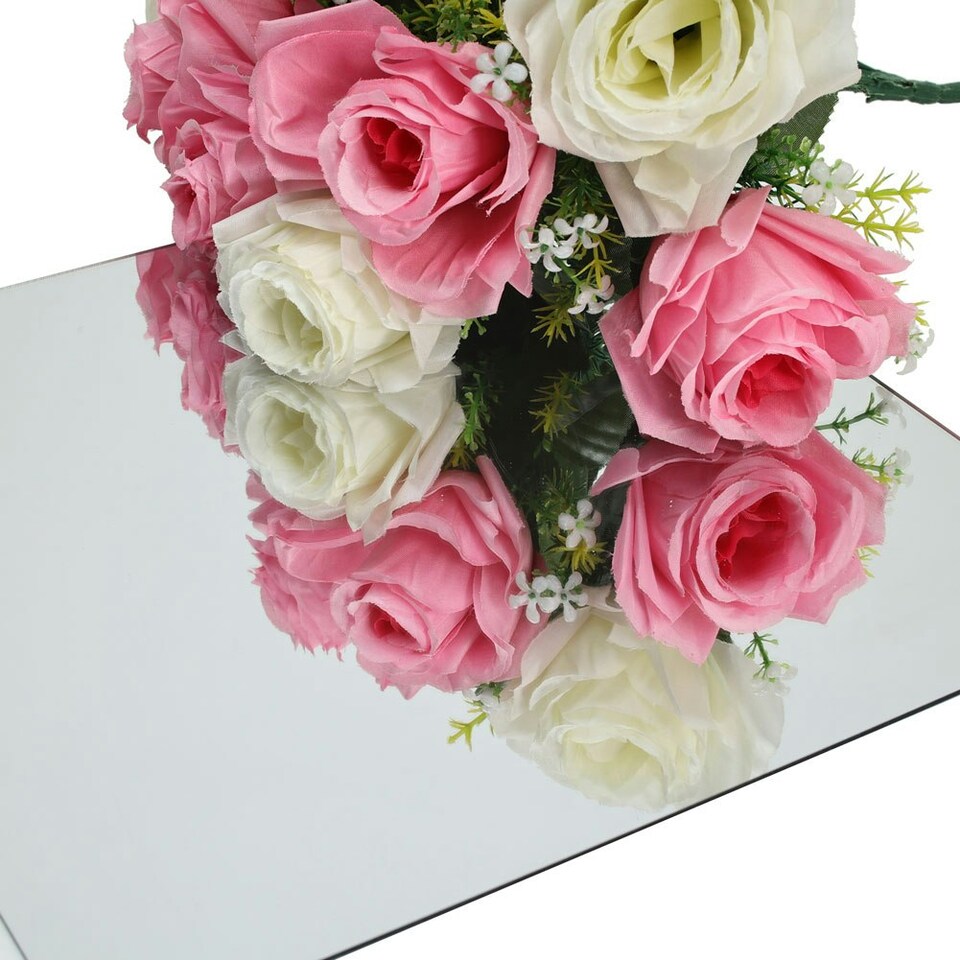 image 1 of Living and Home 4 Pcs Acrylic Adhesive Wall Mirror - 30cm