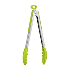Interiors by Premier Lime Green Silicone and Stainless Steel Tongs, Heat-Resistant Grip for Safe Cooking, Non-Stick Friendly