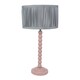 image 1 of ValueLights Bobbins Rose Table Lamp Pleat Powder Blue Shade and Bulb
