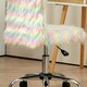 image 6 of HOMCOM Fluffy Makeup Vanity Chair with No Arm, Swivel Wheels, Multicolour