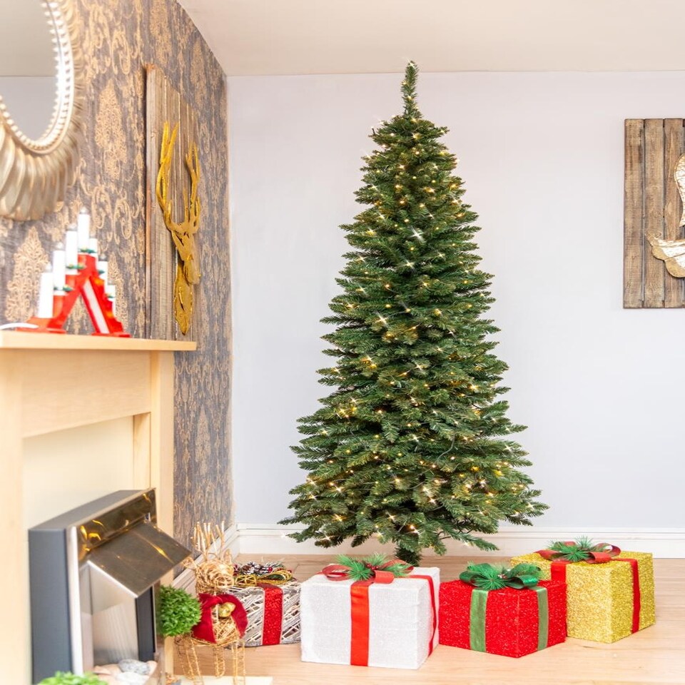 image 1 of 6ft Pre-Lit Green Pencil Tree Green | 6ft