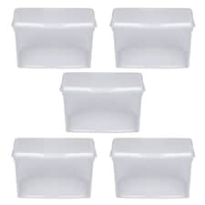 Wham Clip 5x 25.5L Square Plastic Storage Boxes with Clip Lock Lids. Ideal for Home, Office, Toys & More - Clear/Clear | Clear | 5