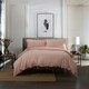 image 1 of 100% Washed Cotton Duvet Cover Set – Soft, Breathable & Textured with Tie Fastening Pink | Pink | Super King