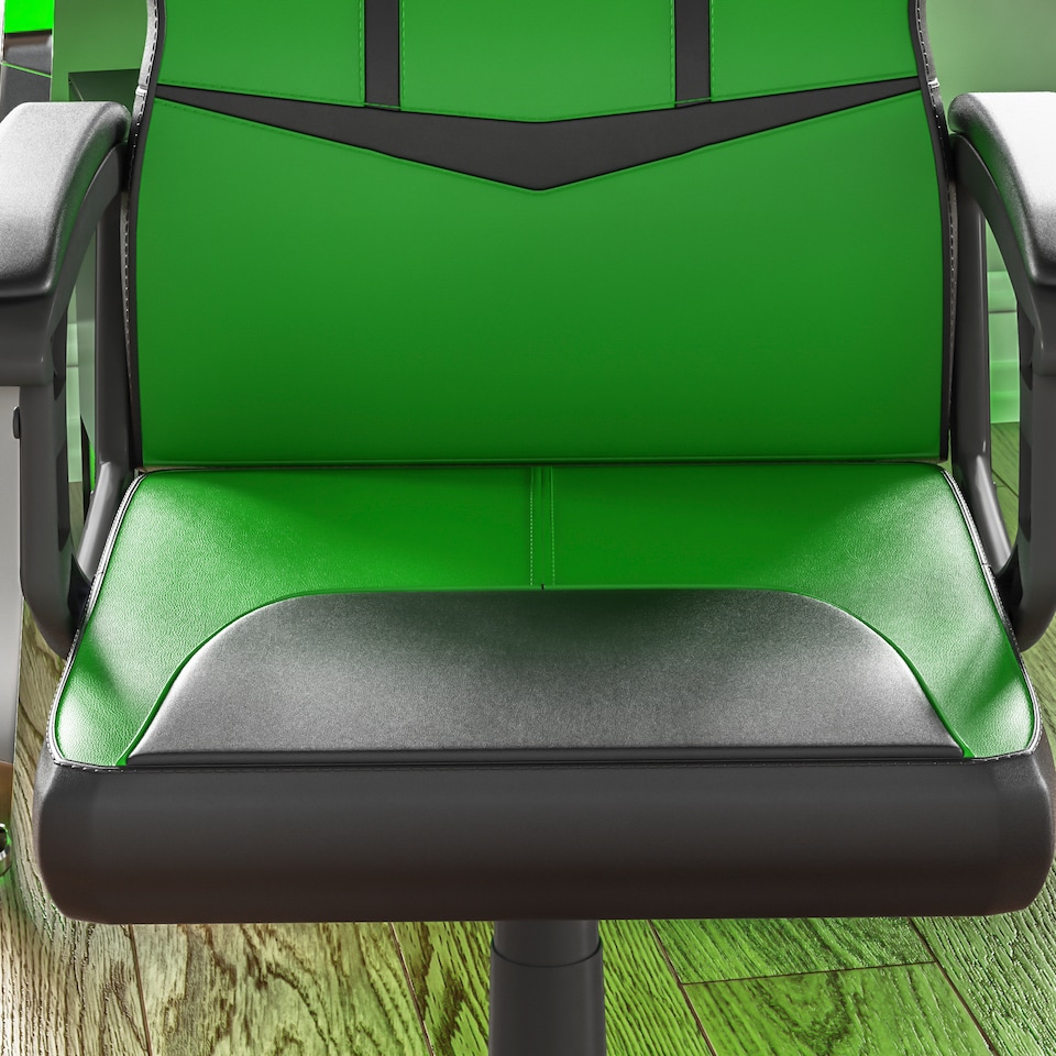 image 1 of Vida Designs Comet Racing Gaming Office Chair Computer Desk Table Chair, Green & Black
