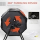 image 4 of Outsunny 160L Outdoor Tumbling Compost Bin with Dual Chamber Orange | Orange | One Size