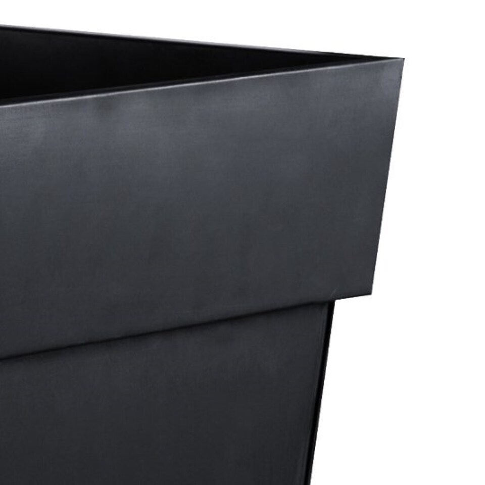 image 1 of Primrose Gloss Tall Flared Square Fibreglass Planter in Black 120cm x 43cm