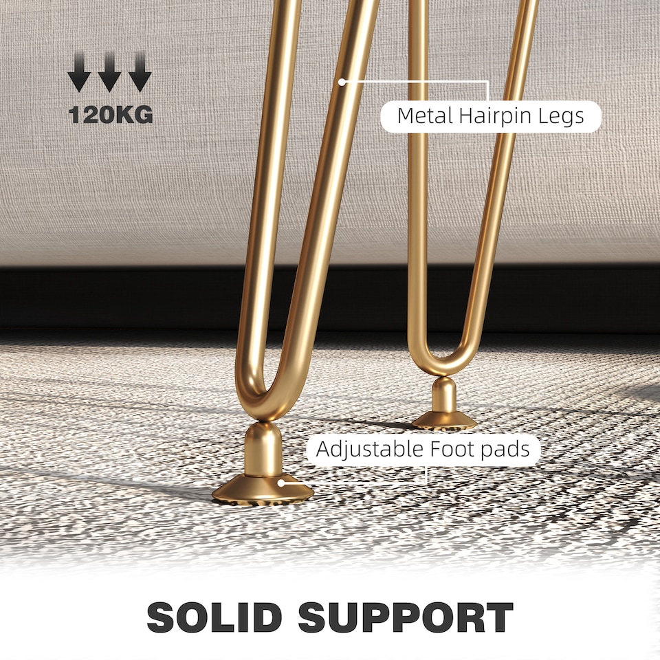 image 1 of HOMCOM 5L Velvet Storage Ottoman, Modern Round Footstool with Metal Hairpin Legs and Removable Lid, Dressing Table Stool Side Table for Hallway, Bedroom, Living Room, 33 x 33 x 43 cm, Green