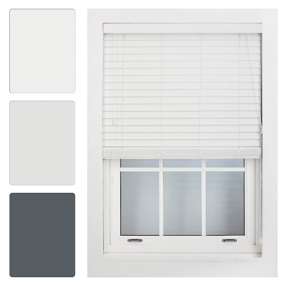 image 1 of Made to Measure Faux Wood Venetian Blinds with String (W)45cm x (L)210cm