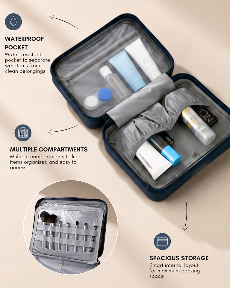 image 1 of Premium 100% Makrolon PC 2 PCS Suitcase Set | Vanity + Cabin Luggage