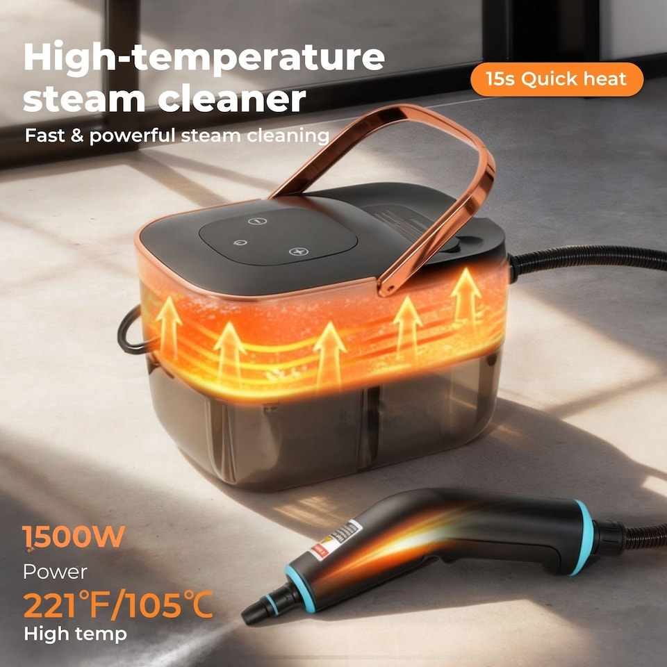 image 1 of Spector Steam Cleaner Portable Multipurpose Steamer with Tools 6 Level 1600ml