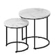 image 9 of Vida Designs Brooklyn Round Nest of Tables 2 Piece Set Nesting Sofa Bedside Side Table, Marble