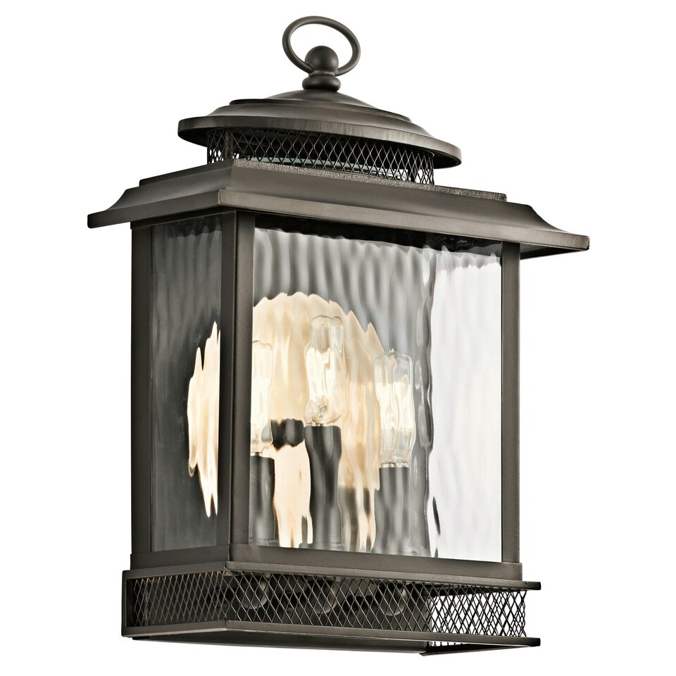 image 1 of Pettiford 3 Light Outdoor Large Wall Lantern Light Olde Bronze, E14