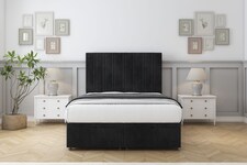 Sloomy Langston Black Naples Ottoman Bed With Mattress With 26" Strutted Headboard 6' Super King